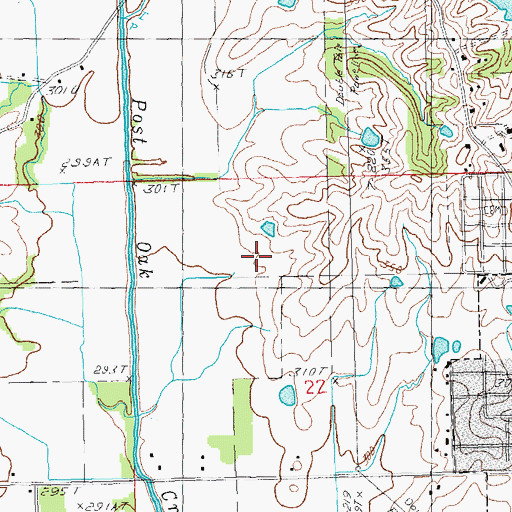 Topographic Map of Township of West Oak Bluff, AR