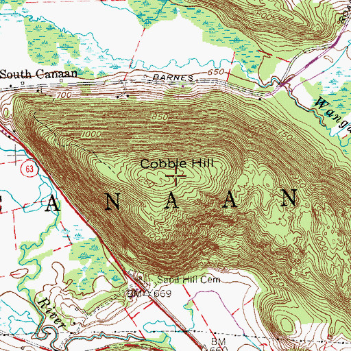 Topographic Map of Cobble Hill, CT