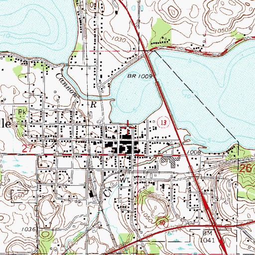 Topographic Map of Waterville Post Office, MN