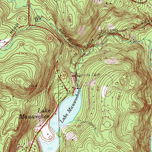 Topographic Map of Coburn Cemetery, CT