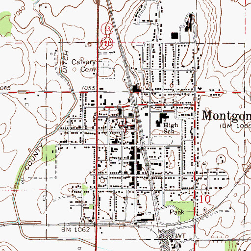 Topographic Map of Saint John Lutheran Church, MN
