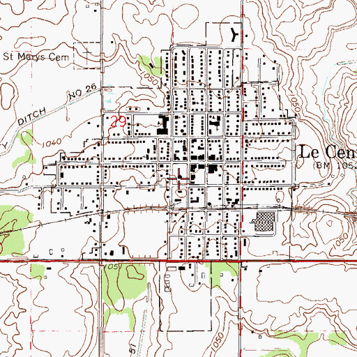 Topographic Map of Le Sueur County Courthouse, MN