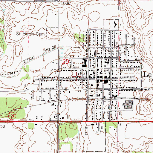 Topographic Map of Saint Paul Lutheran Church, MN