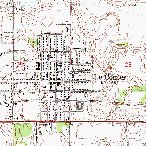 Topographic Map of United Methodist Church, MN