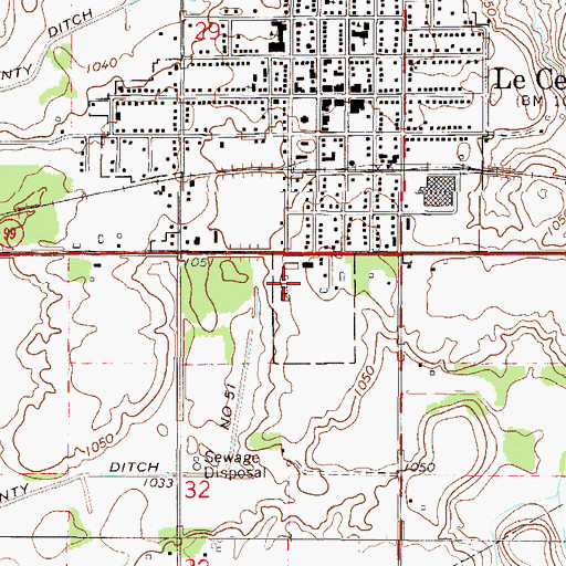 Topographic Map of Le Sueur County Fairgrounds, MN