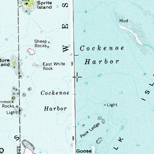 Topographic Map of Cockenoe Harbor, CT