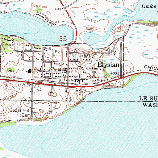 Topographic Map of Bethlehem Lutheran Church, MN