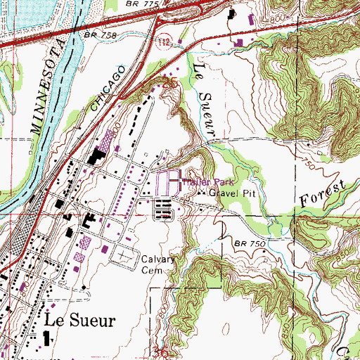 Topographic Map of Kingsway Estates, MN