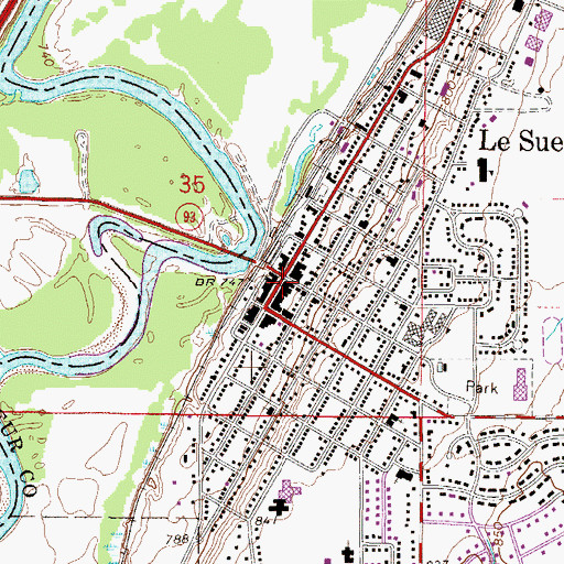 Topographic Map of Valleygreen Square Mall, MN