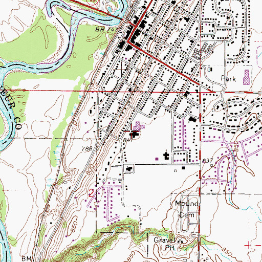 Topographic Map of Minnesota Valley Health Center, MN