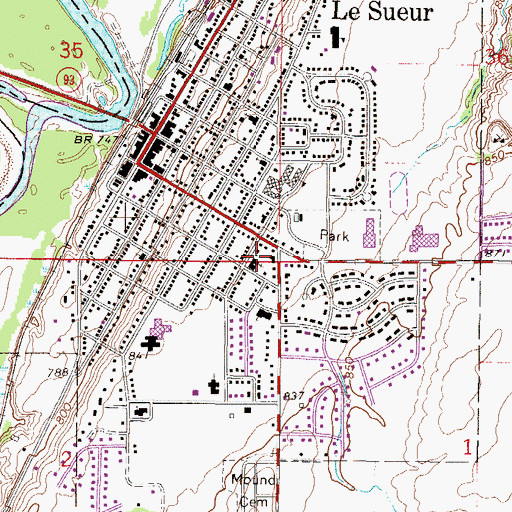 Topographic Map of Grace Evangelical Lutheran Church, MN
