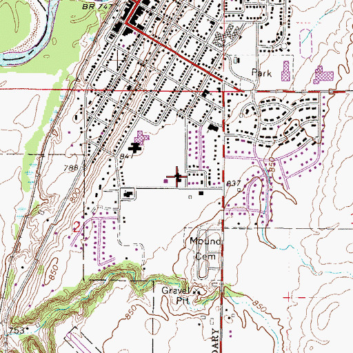 Topographic Map of United Methodist Church, MN