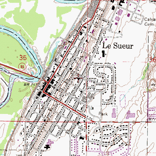 Topographic Map of Saint Anne's Church, MN