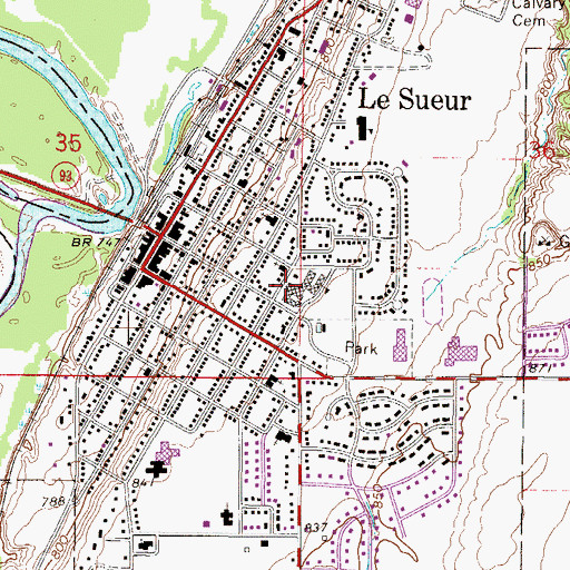 Topographic Map of Park Elementary School, MN