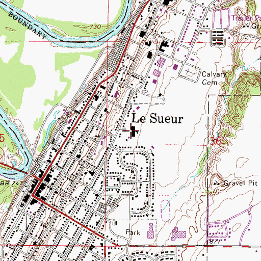 Topographic Map of Saint Anne's Catholic School, MN