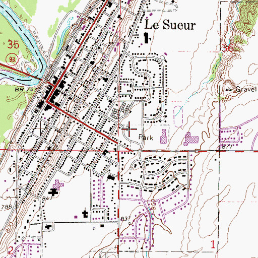 Topographic Map of American Legion Park, MN