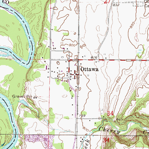 Topographic Map of Ottowa, MN