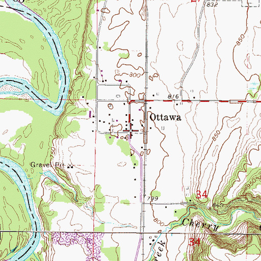 Topographic Map of Ottawa Post Office, MN