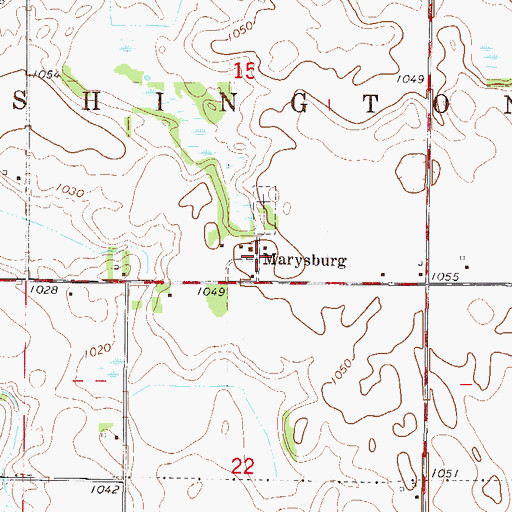 Topographic Map of Marysburg Post Office (historical), MN