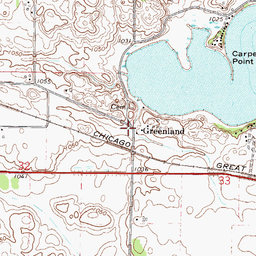 Topographic Map of Greenland Post Office (historical), MN