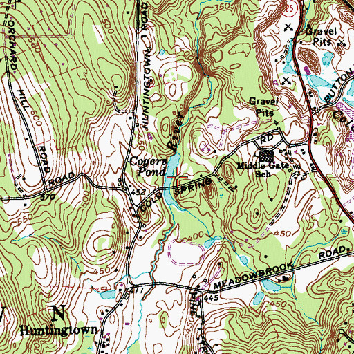 Topographic Map of Cogers Pond, CT