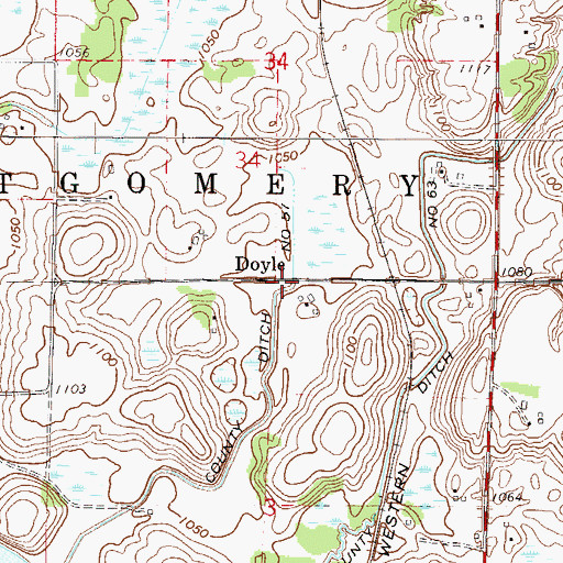 Topographic Map of Doyle Post Office (historical), MN