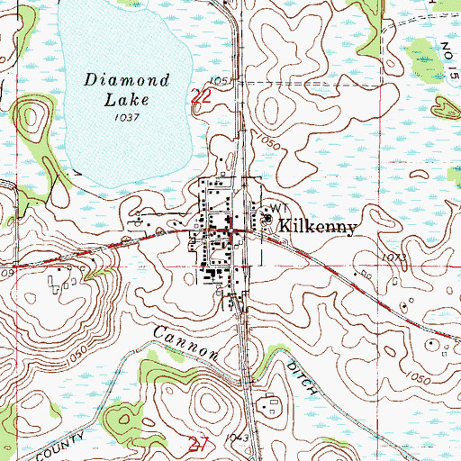 Topographic Map of Kilkenny Public Library, MN