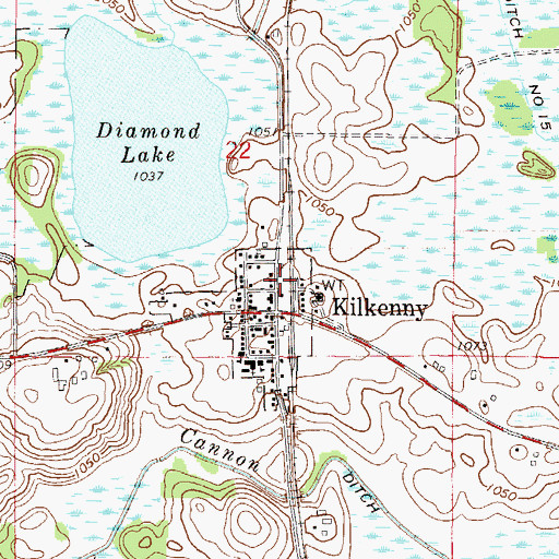 Topographic Map of Kilkenny (historical), MN