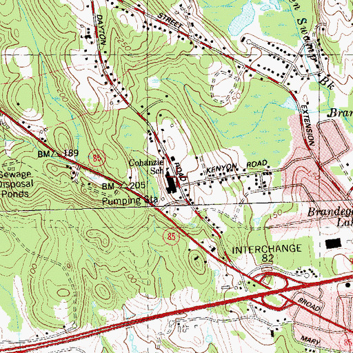 Topographic Map of Cohanzie Elementary School, CT