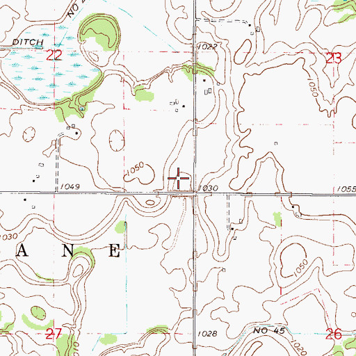 Topographic Map of Saint Francis Xavier Cemetery, MN