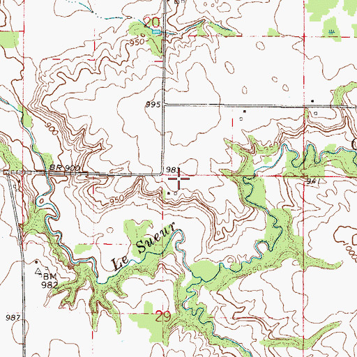 Topographic Map of Saint John's Evangelical Cemetery, MN