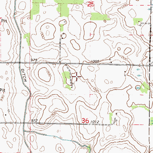 Topographic Map of Calvary Cemetery, MN