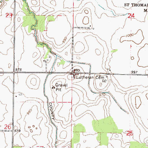 Topographic Map of Salem German Evangelical Church Cemetery, MN