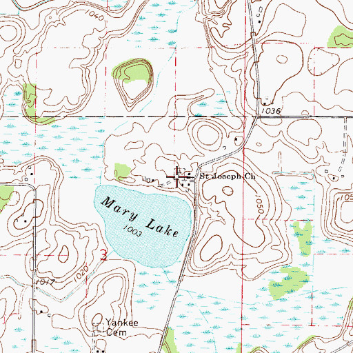 Topographic Map of Saint Joseph's Cemetery, MN
