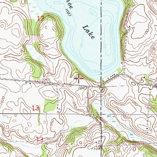 Topographic Map of Horseshoe Lake Cemetery, MN