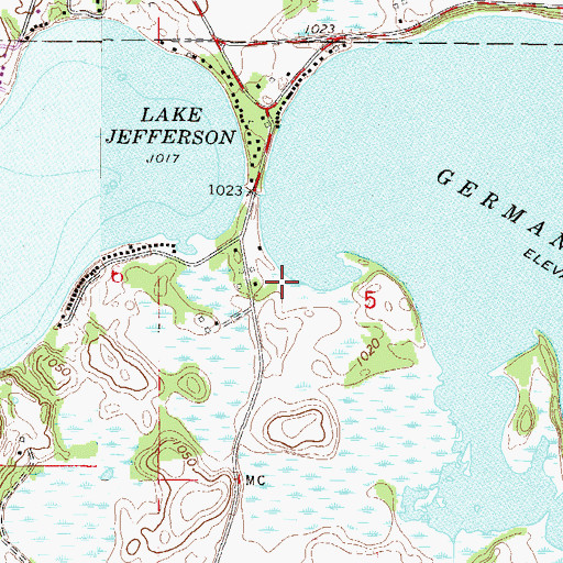 Topographic Map of Phebe Jones Lakeside Cemetery, MN