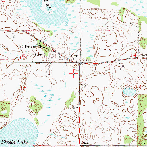 Topographic Map of Dehn Family Cemetery, MN