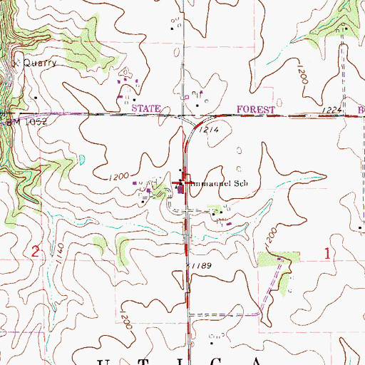 Topographic Map of Immanuel Lutheran Church, MN