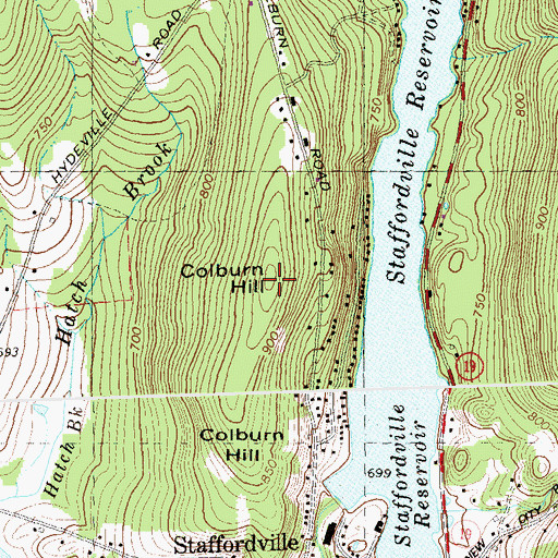 Topographic Map of Colburn Hill, CT