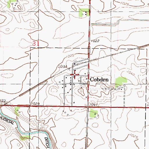 Topographic Map of Cobden Post Office (historical), MN