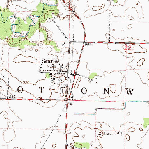 Topographic Map of Searles (historical), MN