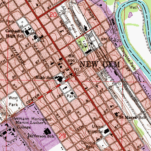 Topographic Map of Brown County Museum, MN