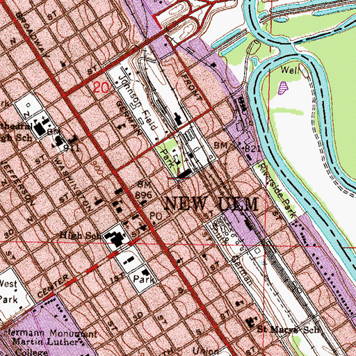 Topographic Map of German - Bohemian Monument, MN