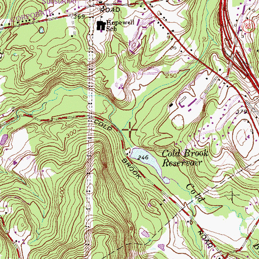 Topographic Map of Cold Brook, CT