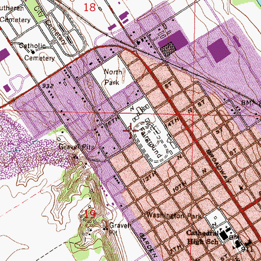 Topographic Map of Brown County Fairgrounds, MN