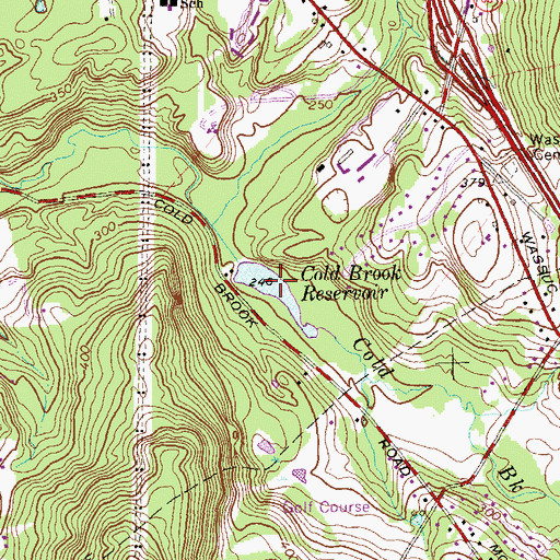 Topographic Map of Cold Brook Reservoir, CT