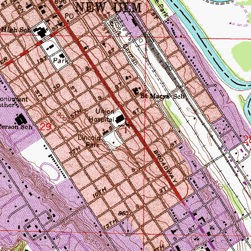 Topographic Map of Redeemer Lutheran Church, MN