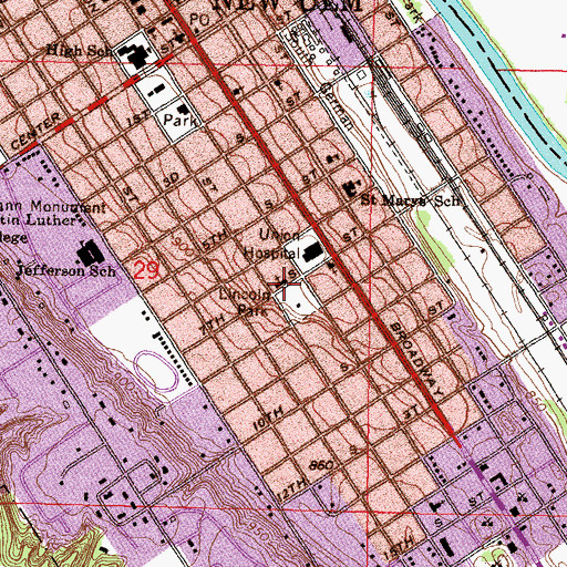 Topographic Map of Saint John's Lutheran Church, MN