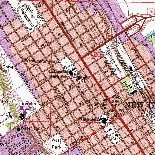 Topographic Map of Saint Anthony Elementary School, MN