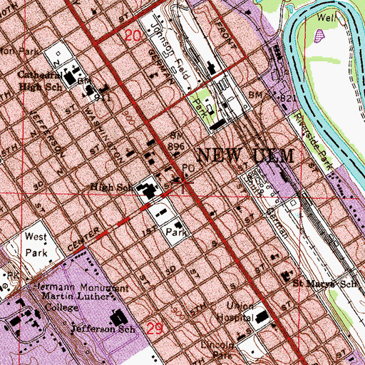Topographic Map of Junior Pioneer Marker, MN